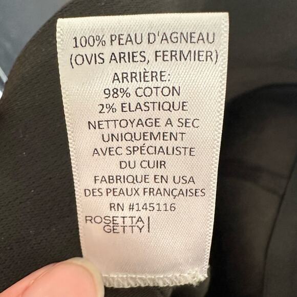 Rosetta Getty Pintuck Flare Leather Pants size US 2 Black Pull-On - Picture 13 of 15